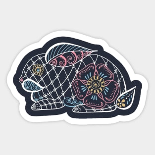 Boho Bunny Rabbit Henna Art Style Sticker